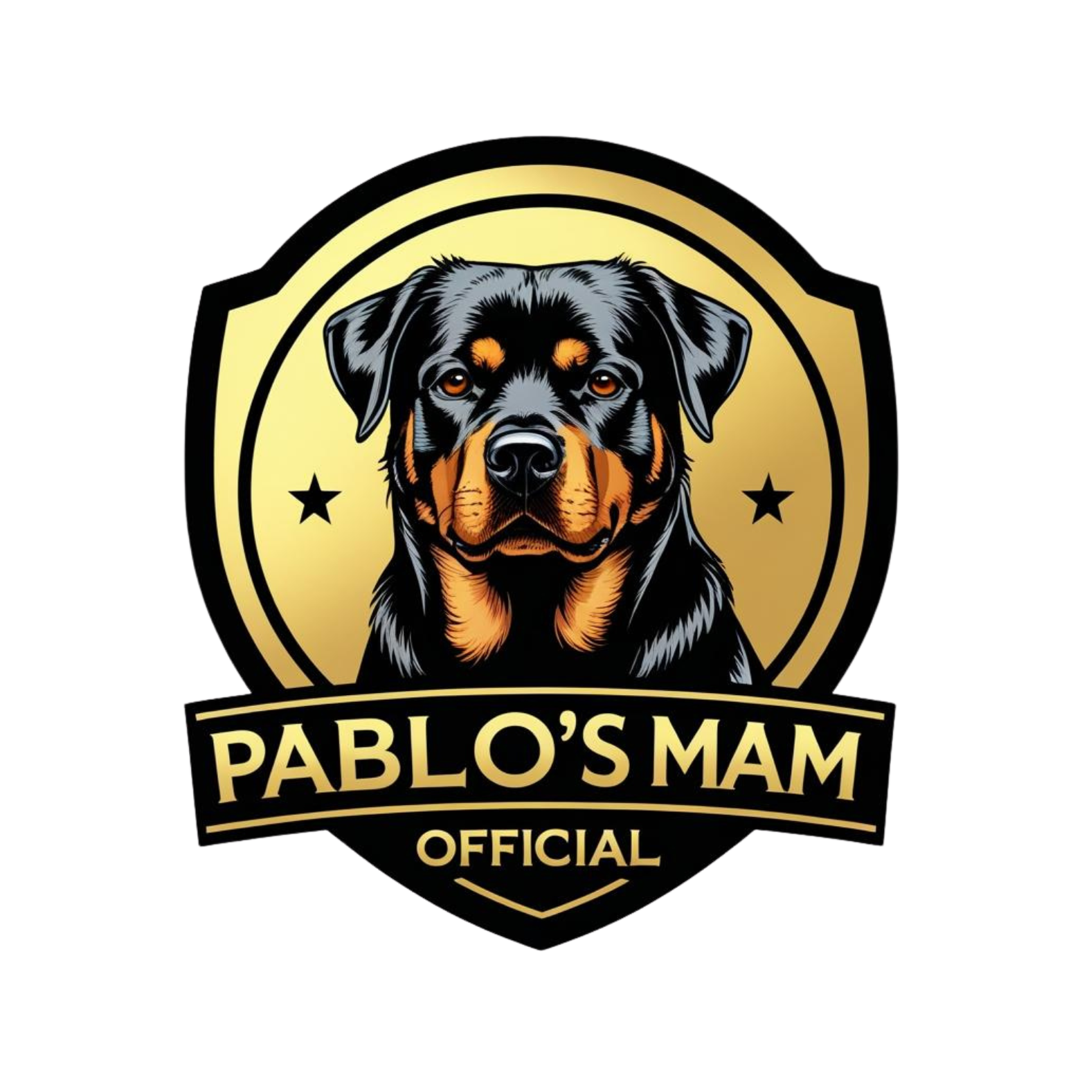 bold black and gold logo with rottweiler (1)